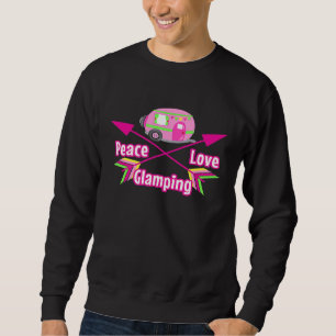 Cute Camping Peace Love Glamping Pink Trailer Cam Trui