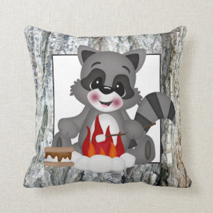 Cute Camping Raccoon loeit kussens