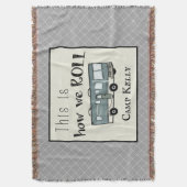 Cute Camping RV "Dit is hoe we werken", gepersonal Deken (Voorkant Verticaal)