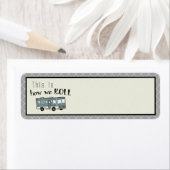 Cute Camping RV "Dit is hoe we werken", gepersonal Etiket (Insitu)