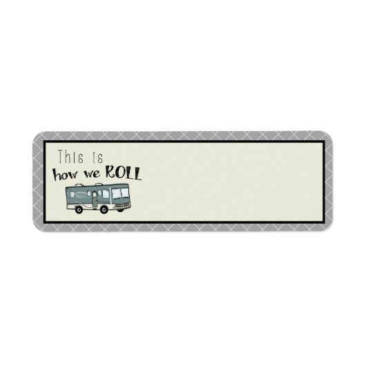 Cute Camping RV "Dit is hoe we werken", gepersonal Etiket (Voorkant)