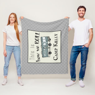 Cute Camping RV "Dit is hoe we werken", gepersonal Fleece Deken