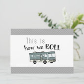 Cute Camping RV "Dit is hoe we werken", gepersonal Kaart (Staand voorkant)