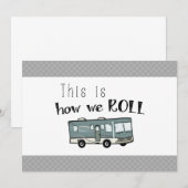 Cute Camping RV "Dit is hoe we werken", gepersonal Kaart (Voorkant / Achterkant)