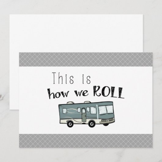 Cute Camping RV "Dit is hoe we werken", gepersonal Kaart (Voorkant / Achterkant)
