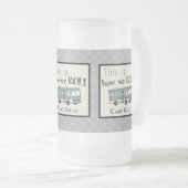 Cute Camping RV "Dit is hoe we werken", gepersonal Matglas Bierpul (Voorkant rechts)