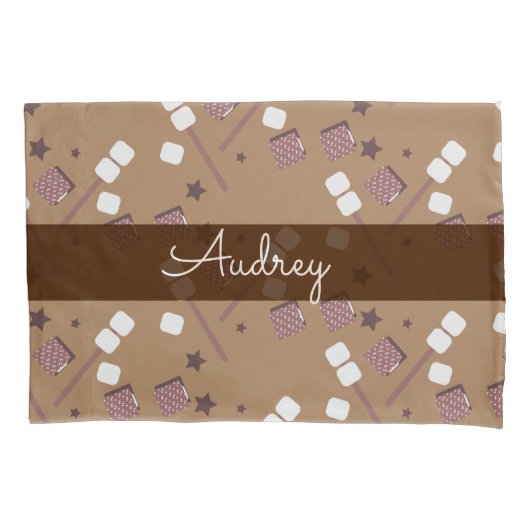 Cute Camping Smores Pattern Kussensloop (Voorkant)