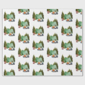Cute Camping Theme Campfire, Tent, Forest Cadeaupapier (Vlak)