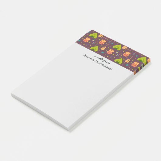 Cute Camping Thered Pattern Post-it® Notes (Schuin)