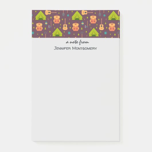 Cute Camping Thered Pattern Post-it® Notes (Voorkant)