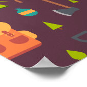 Cute Camping Thered Pattern Poster (Hoek)