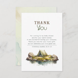 Cute Camping Thmed Baby shower Hartelijk dank Bedankkaart