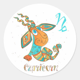 Cute Cancer Capricorn Ronde Sticker