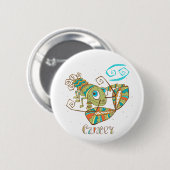 Cute Cancer Crab Ronde Button 5,7 Cm (Voorkant /achterkant)