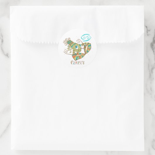 Cute Cancer Crab Ronde Sticker (Tas)