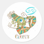 Cute Cancer Crab Ronde Sticker (Voorkant)