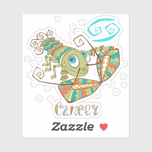 Cute Cancer Crab Sticker (Vel)