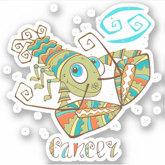 Cute Cancer Crab Sticker (Voorkant)