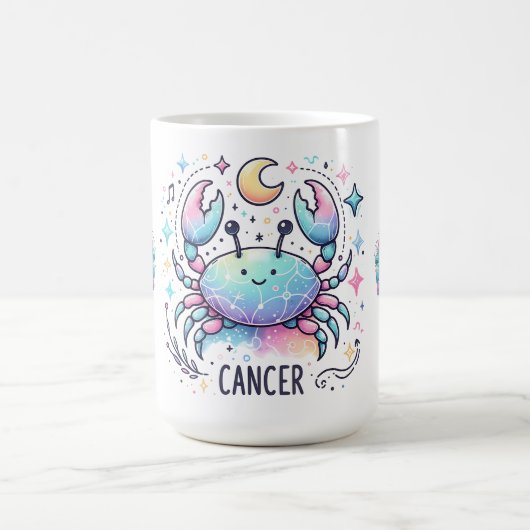 Cute Cancer Zodiac Crab Astrology Sign Koffiemok (Center)