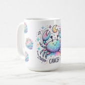 Cute Cancer Zodiac Crab Astrology Sign Koffiemok (Voorkant links)