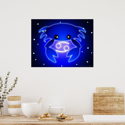 Cute Cancer Zodiac Poster (Keuken)