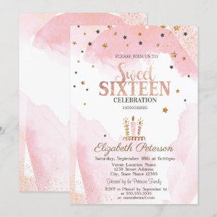 Cute Candles Stars Sweet 16 Kaart