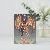 Cute Candy Bat Halloween Briefkaart (Staand voorkant)
