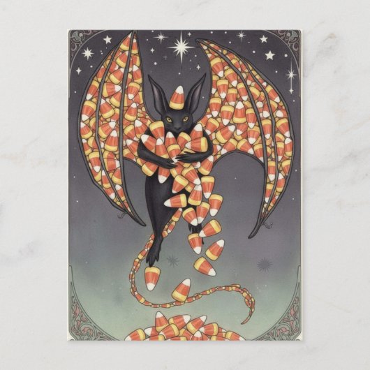 Cute Candy Bat Halloween Briefkaart (Voorkant)