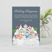 Cute Candy Buurt Kerstmis Plat  Feestdagenkaart (Staand voorkant)