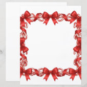 Cute Candy Cane and Red Ribbon Stationary (Voorkant / Achterkant)