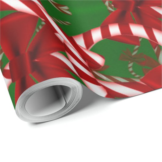 Cute Candy Cane Cadeaupapier (Rol Hoek)