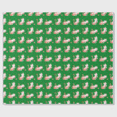 Cute Candy Cane Cat Cadeaupapier (Vlak)