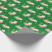 Cute Candy Cane Cat Cadeaupapier (Hoek)