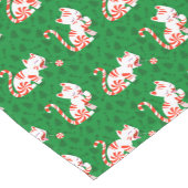 Cute Candy Cane Cat Korte Tafelloper (Hoek)