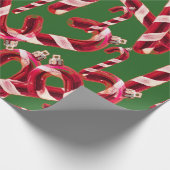 Cute Candy Cane Decoration Kerstmis Cadeaupapier (Hoek)
