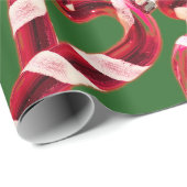 Cute Candy Cane Decoration Kerstmis Cadeaupapier (Rol Hoek)