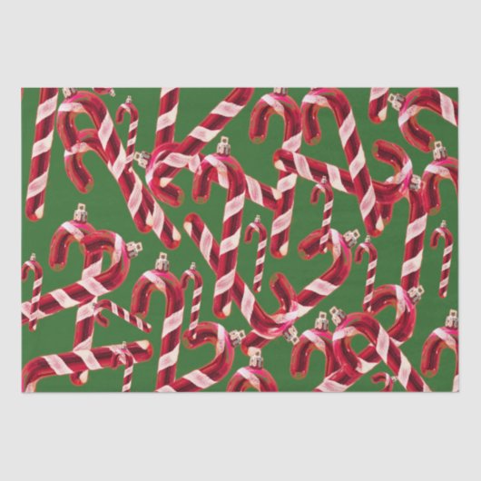 Cute Candy Cane Decoration Kerstmis Tissuepapier (Voorkant)