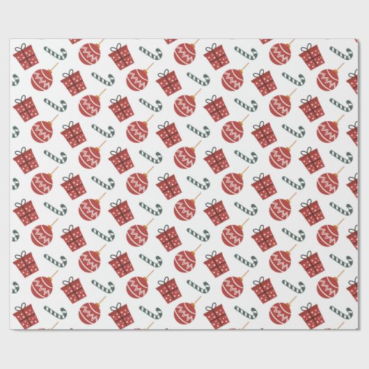 Cute Candy Cane Gift Box kerstinpakken papier (Vlak)