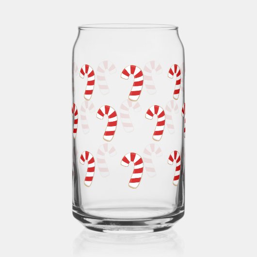 Cute Candy Cane kerst Blikvorm Glas (Voorkant)