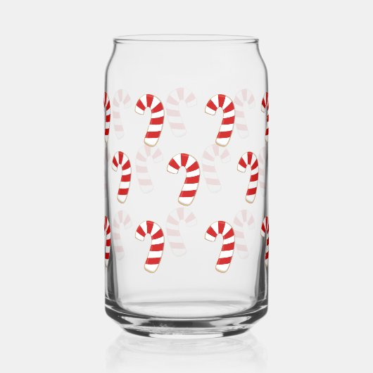 Cute Candy Cane kerst Blikvorm Glas (Achterkant)