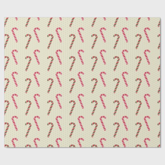 Cute Candy Cane kerst Cadeaupapier (Vlak)