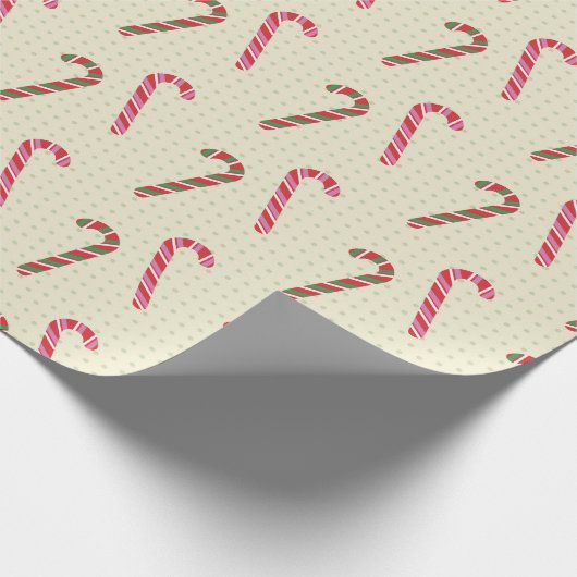 Cute Candy Cane kerst Cadeaupapier (Hoek)