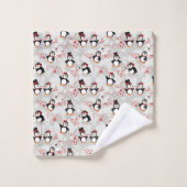Cute Candy Cane-kerstpinguïns Bad Handdoek (Wasdoekje)