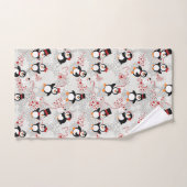 Cute Candy Cane-kerstpinguïns Bad Handdoek (Handdoek)