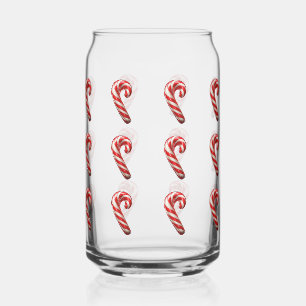 Cute Candy Cane Patroon Kerstmis Blikvorm Glas
