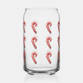 Cute Candy Cane Patroon Kerstmis Blikvorm Glas (Achterkant)