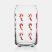 Cute Candy Cane Patroon Kerstmis Blikvorm Glas (Links)