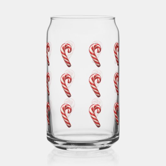 Cute Candy Cane Pattern Christmas Blikvorm Glas (Voorkant)