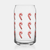 Cute Candy Cane Pattern Christmas Blikvorm Glas (Achterkant)