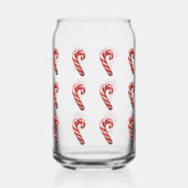 Cute Candy Cane Pattern Christmas Blikvorm Glas (Rechts)